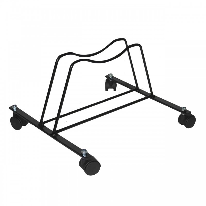 One space swivel grounded-based bike rack in black varnished steel - with castors