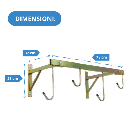 Porta biciclette a parete 4 posti smontabile