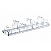 7 spaces grounded-based bike rack in stainless steel- with anchoring brackets 