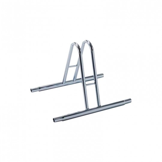 One space high grounded-based bike conjuction rack in galvanized steel