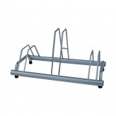 3 spaces grounded-based bike rack in stainless steel