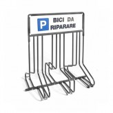 6 spaces grounded-based bike rack in galvanized steel- with advertisement pannels