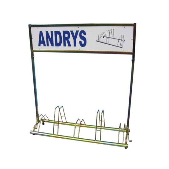 5 spaces grounded-based bike rack in galvanized steel- with advertisement pannels