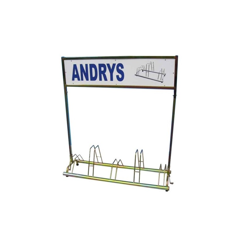 5 spaces grounded-based bike rack in galvanized steel- with advertisement pannels